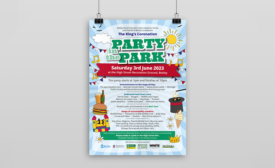 Party in the Park A4 event poster design