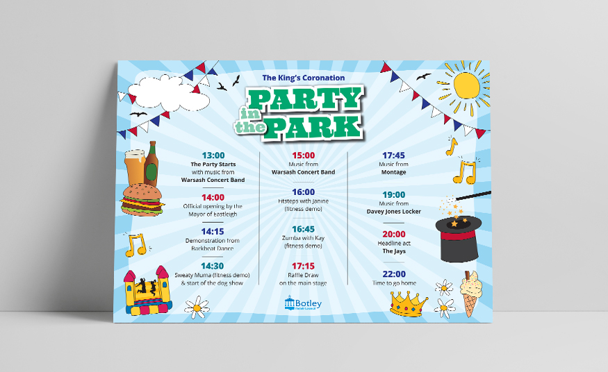 Party in the Park A2 event poster design